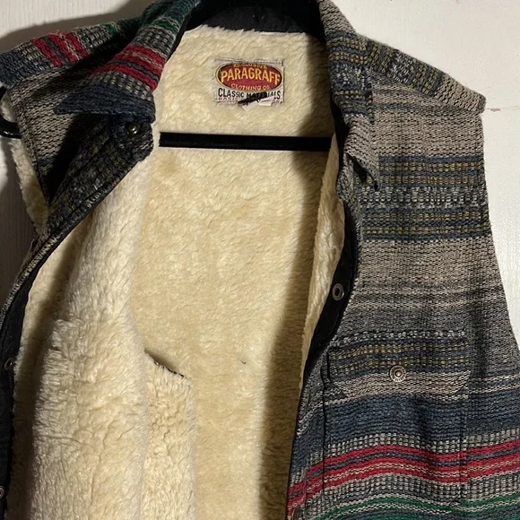 Exclusive Paragraff clothing Co wool blend Sherpa lined Size Large long vest - Picture 11 of 12